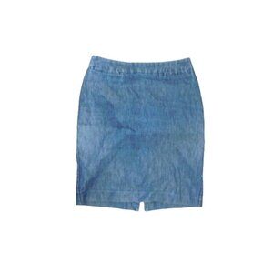 Nordstrom Halogen Size 6 Straight Distressed Denim Jean Skirt